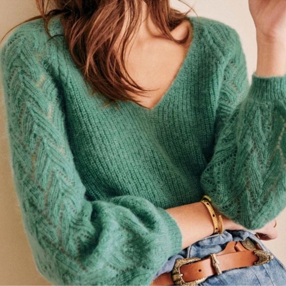 Sezane Sweaters - SÉZANE Diane Mohair Wool Knit Jumper Sz XS